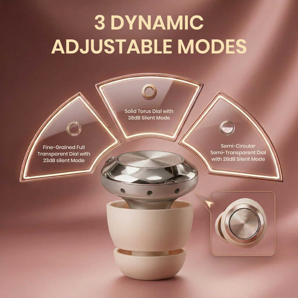 Product with three dynamic adjustable modes on a gradient background